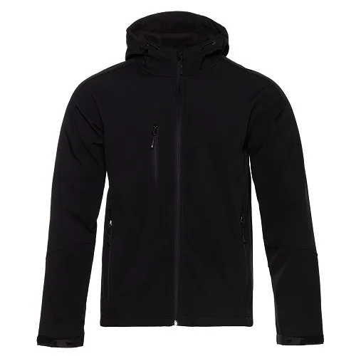 Куртка SoftShell на молнии с капюшоном, арт. 71N, цвет Чёрный